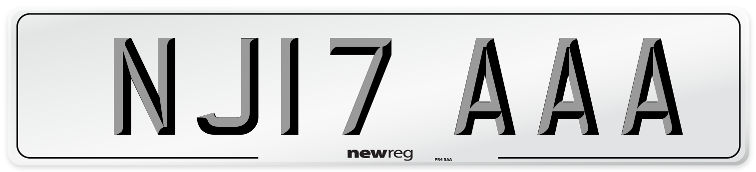 NJ17 AAA Number Plate from New Reg